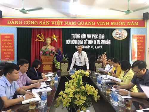 Chiều thứ năm 14/3/2019, Trường mầm non Phúc Đồng đón đoàn  “Khảo sát  công tác quản lý tài sản công” của thường trực Hội đồng nhân dân quận Long Biên.